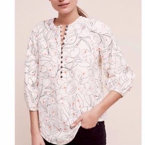 Anthropologie Maeve Bethesda Flannel Floral Top